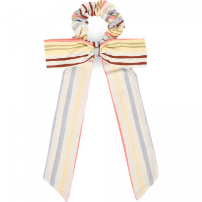 Julie Hair Bow Scrunchie - Candy Stripes